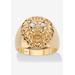 Men's Big & Tall Men's Gold over Sterling Silver Genuine Diamond Accent Lion Ring by PalmBeach Jewelry in Diamond (Size 9)