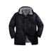 Men's Big & Tall Boulder Creek Fleece-Lined Parka with Detachable Hood and 6 Pockets by Boulder Creek in Black (Size L) Coat