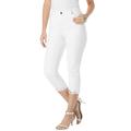 Plus Size Women's Sequin Trim Straight-Leg Capri Jean by Denim 24/7 in Silver Sequin Trim (Size 12 W)