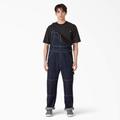 Dickies Men's Rinsed Denim Double Knee Bib Overalls - Indigo Blue Size Xxs (TBR02)