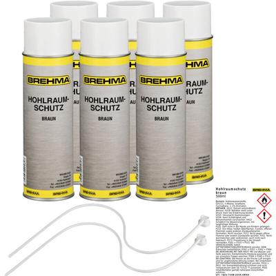 6x BREHMA Hohlraumschutz Hohlraumversiegelung Spray 500ml Schutzwachs braun