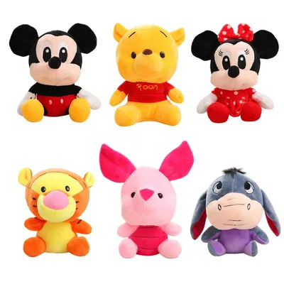 Peluches à l'effigie des personnages des films d'animation Disney Mickey/Miunnie Mouse Wonnie