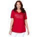 Plus Size Women's Stars & Shine Tee by Catherines in Red Flag (Size 1X)