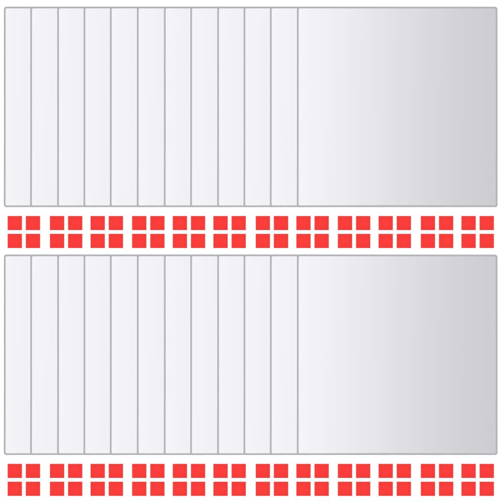 vidaXL 24-tlg. Spiegelfliesen-Set Quadratisch Glas Image