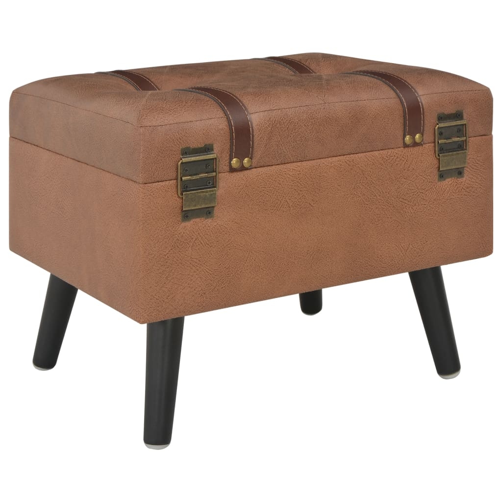 vidaXL Hocker mit Stauraum 40 cm Braun Kunstleder Image