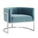 Magnolia Sea Blue Chair with Silver Base - TOV Furniture TOV-A147