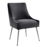 Beatrix Grey Velvet Side Chair with Silver Leg - TOV Furniture TOV-D7235