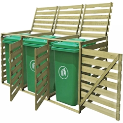 vidaXL Mülltonnenbox für 3 Tonnen 240 L Imprägniertes Holz Image