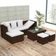 vidaXL 4-tlg. Garten-Lounge-Set mit Auflagen Poly Rattan Braun