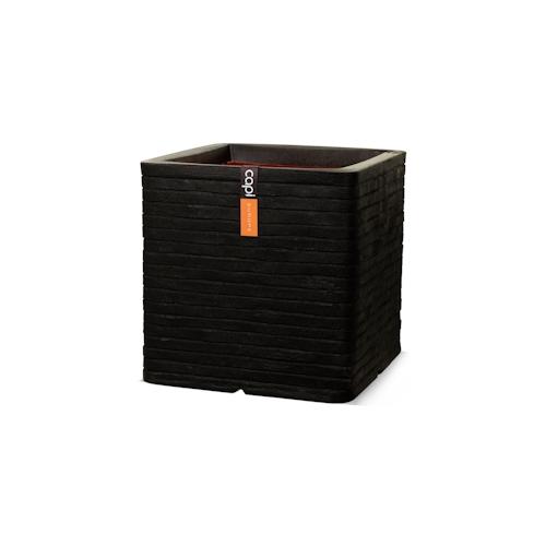 Capi Blumentopf Nature Row Quadratisch 40 x 40 cm Schwarz KBLRO903