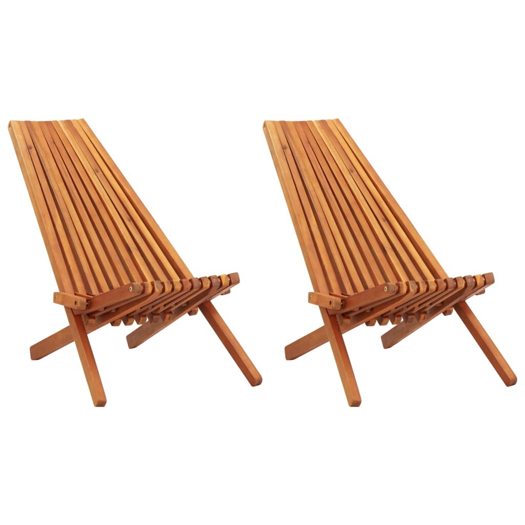vidaXL Garten-Liegestühle 2 Stk. Massivholz Akazie Image
