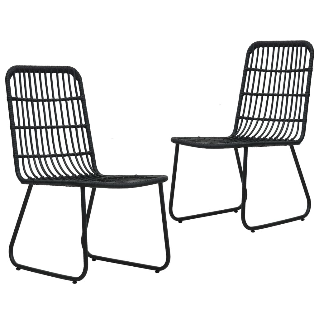 vidaXL Gartenstühle 2 Stk. Poly Rattan Schwarz Image