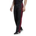 adidas Men's Essentials 3-Stripes Open Hem Tricot Pant, Black/Scarlet, Small