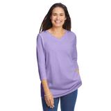 Plus Size Women's Perfect Three-Quarter Sleeve V-Neck Tee by Woman Within in Soft Iris (Size 1X) Shirt