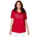 Plus Size Women's Stars & Shine Tee by Catherines in Red Flag (Size 2X)