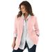 Plus Size Women's Boyfriend Blazer by Roaman's in Soft Blush (Size 30 W) Professional Jacket