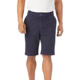 Men's Big & Tall 10" Flex Full-Elastic Waist Chino Shorts by KingSize in Navy (Size 58)