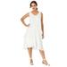 Plus Size Women's Linen Flounce Dress by Jessica London in White (Size 22 W)