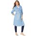 Plus Size Women's Denim Trench Coat by Roaman's in Light Stonewash (Size 14/16)