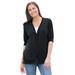 Plus Size Women's Lightweight Short Sleeve V-Neck Cardigan by Woman Within in Black (Size 1X)