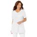 Plus Size Women's Easy Fit Short Sleeve V-Neck Tunic by Catherines in White (Size 3XWP)