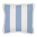 Canopy Stripe Sunbrella Fringed Outdoor Pillow - Cornflower/White, White, 20" x 20" - Ballard Designs Cornflower/White - Ballard Designs