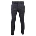 Paul Andrew Mens Navy Blue Grey Charcoal Tweed Check Trousers Blinders Vintage - Charcoal 42