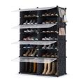 HOMIDEC Shoe Rack, 2 x 7 Tier Shoe Storage Cabinet 28 Pair Plastic Shoe Shelves Organizer for Closet Hallway Bedroom Entryway