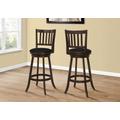 Bar Stool / Set Of 2 / Swivel / Bar Height / Wood / Pu Leather Look / Brown / Black / Transitional - Monarch Specialties I 1236