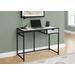 "Computer Desk / Home Office / Laptop / Storage Drawer / 42""L / Work / Metal / Laminate / White Marble Look / Black / Contemporary / Modern - Monarch Specialties I 7571"