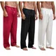 Pyjama en Satin de soie pour hommes pantalon de salon bas de nuit taille Plus S-XL