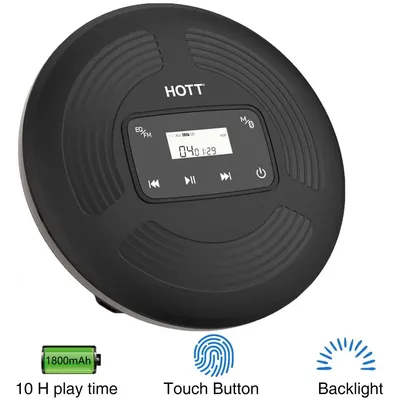 Lecteur CD portable Bluetooth aste pour salle de bain transmetteur FM protection anti-choc bouton