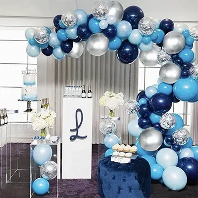 Kit d'arche de ballons bleu marine pour garçon décoration de baptême anniversaire baby shower