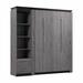 Brayden Studio® Ailed Full Murphy Bed & Narrow Shelving Unit w/ Drawers (79W) | 83.6 H x 78.1 W x 20.2 D in | Wayfair