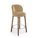 Marie Burgos Design Alma Counter & Bar Stool Wood/Upholstered/Velvet in Gray/Brown | 37 H x 18 W x 20 D in | Wayfair SQ0717516