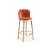 Marie Burgos Design Alma Counter & Bar Stool Wood/Upholstered/Velvet in Red/Yellow/Brown | 39 H x 18 W x 20 D in | Wayfair SQ0814956
