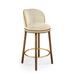 Marie Burgos Design Alma Counter & Bar Stool Wood/Upholstered/Velvet in Gray/Yellow/Black | 37 H x 18 W x 20 D in | Wayfair SQ0992213