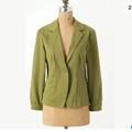Anthropologie Jackets & Coats | Cartonnier Anthropologie Green Kittery Blazer 10 | Color: Green | Size: L