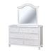 Harriet Bee Aristodemos 7 Drawer Dresser w/ Mirror Wood in White | 34 H x 53 W x 17 D in | Wayfair F716B7D999B742EC85D2B3E0D3F8541F