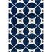 White 24 x 0.39 in Area Rug - Wade Logan® Mcfetridge Tufted Contemporary Trellis Navy Blue Area Rug, Polyester | 24 W x 0.39 D in | Wayfair