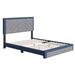 Latitude Run® Barcelona Diagonal Linen Platform Bed Upholstered/Linen in Gray/Blue | 47.5 H x 64 W x 86 D in | Wayfair