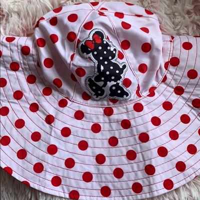 Disney Accessories | Disney Parks Hat Minnie Mouse Sun Hat Floppy Polka Dot Signed | Color: Red/White | Size: Os