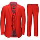 Mens 3 Piece Suit in Red Smart Formal Wedding Party Retro Tailored Fit Jacket[SUIT-JROSS-RED-40,UK/US 40 EU 50,Trouser 34"]