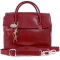 Catwalk Collection Handbags - Women's Leather Crossbody Bag With Top Handle - Medium A5 Work Tote Bag - Detachable Shoulder Strap - ELLA - Red