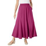Plus Size Women's Knit Panel Skirt by Woman Within in Raspberry (Size 3X) Soft Knit Skirt