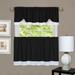 Wide Width Darcy Window Curtain Tier and Valance Set by Achim Home Décor in Black White (Size 58" W 24" L)