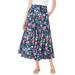 Plus Size Women's Knit Panel Skirt by Woman Within in Multi Blossom (Size S) Soft Knit Skirt