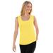 Plus Size Women's Rib Knit Tank by Woman Within in Primrose Yellow (Size 5X) Top