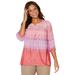 Plus Size Women's Santa Fe Peasant Top by Catherines in Hibiscus (Size 0X)