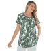 Plus Size Women's Knit Henley Tunic by Woman Within in Pine Tropical (Size 5X)